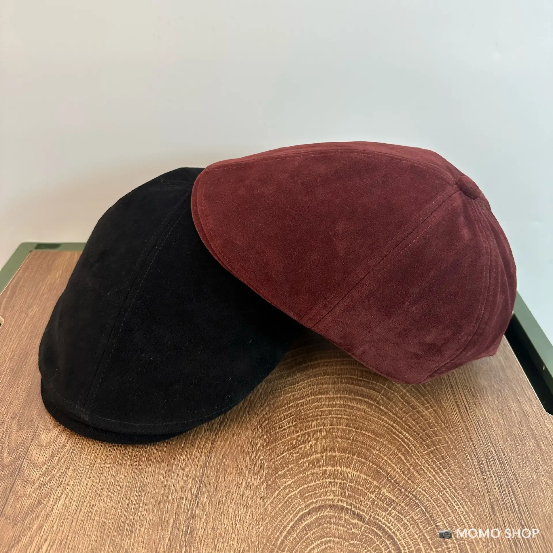 Maroon Suede Forward Cap Winter Warm Men Women Clothing — feature 2