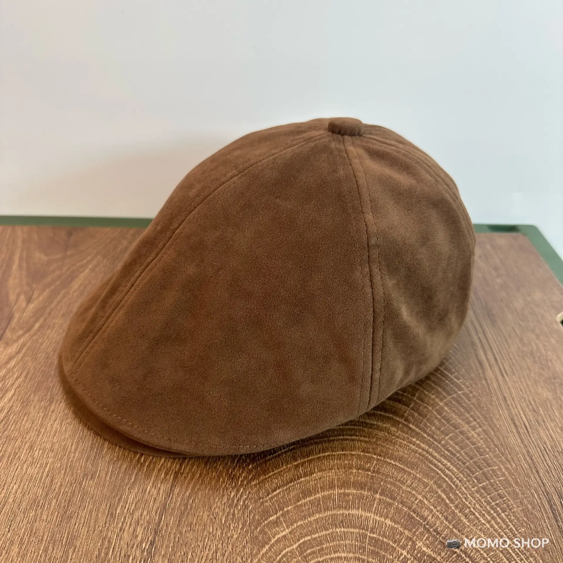 Maroon Suede Forward Cap Winter Warm Men Women Clothing — feature 3
