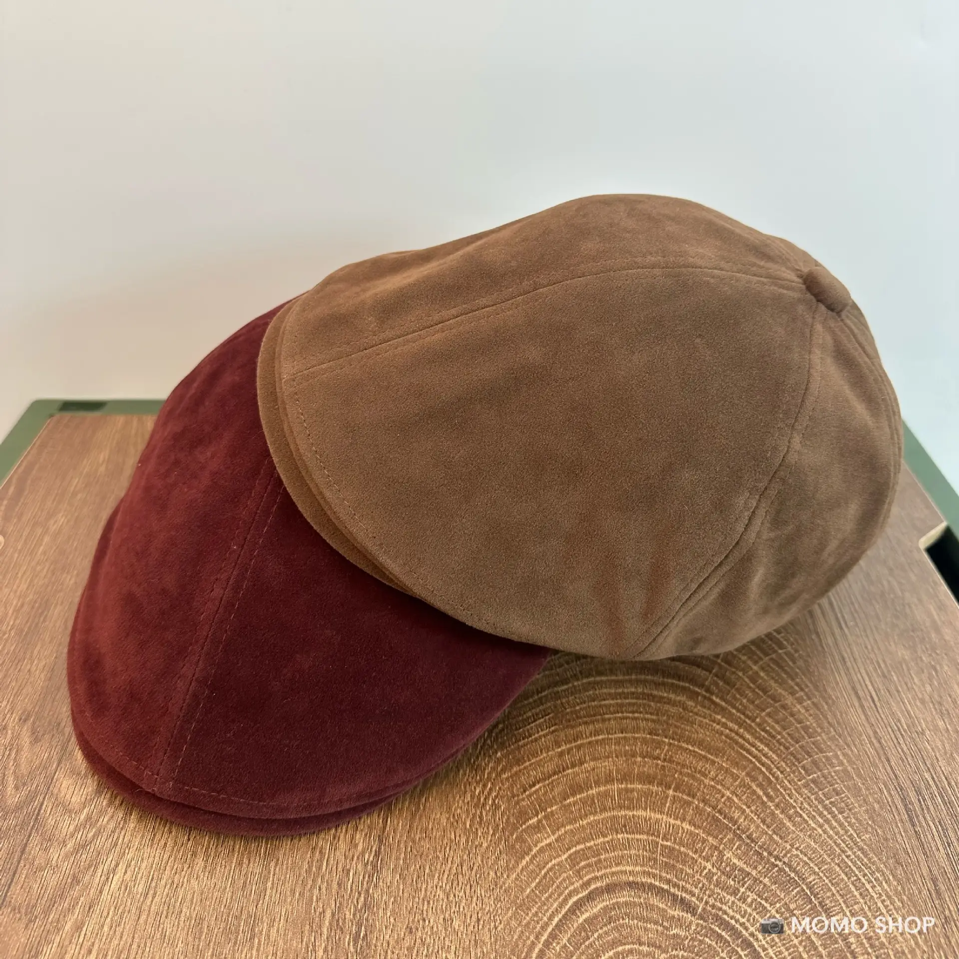 Maroon Suede Forward Cap Winter Warm Men Women Clothing — feature 8