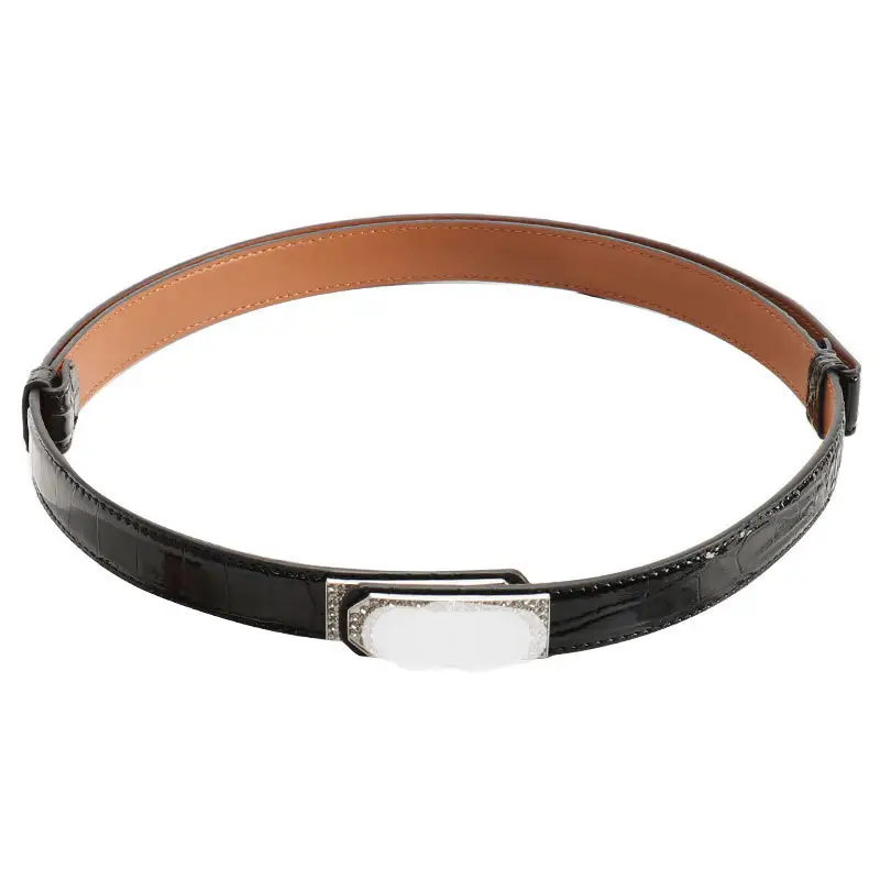 White Rhinestone Buckle Belt for Women
