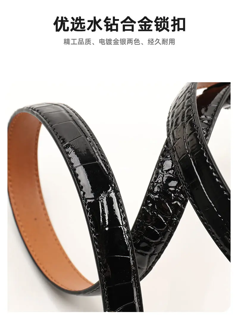 White Rhinestone Buckle Belt for Women — feature 10