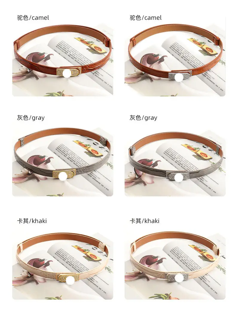 White Rhinestone Buckle Belt for Women — feature 14
