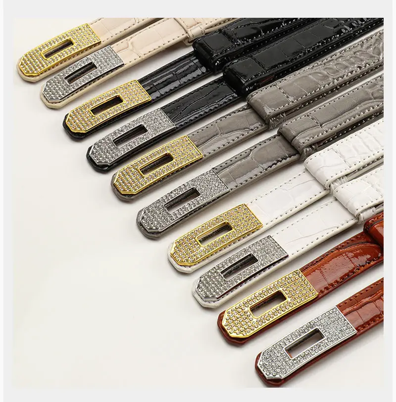 White Rhinestone Buckle Belt for Women — feature 17