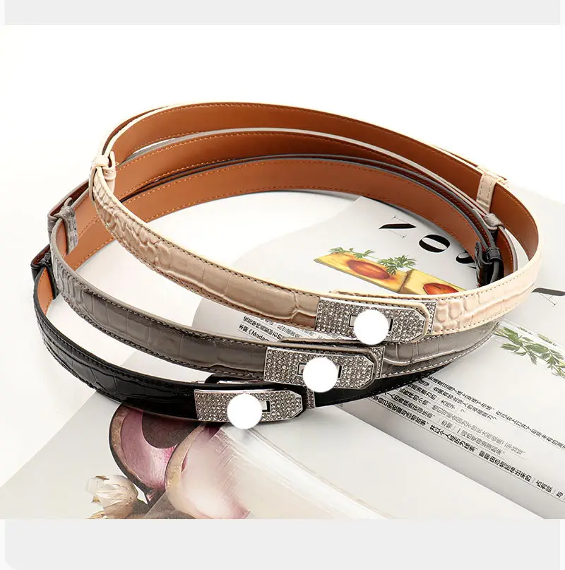 White Rhinestone Buckle Belt for Women — feature 18
