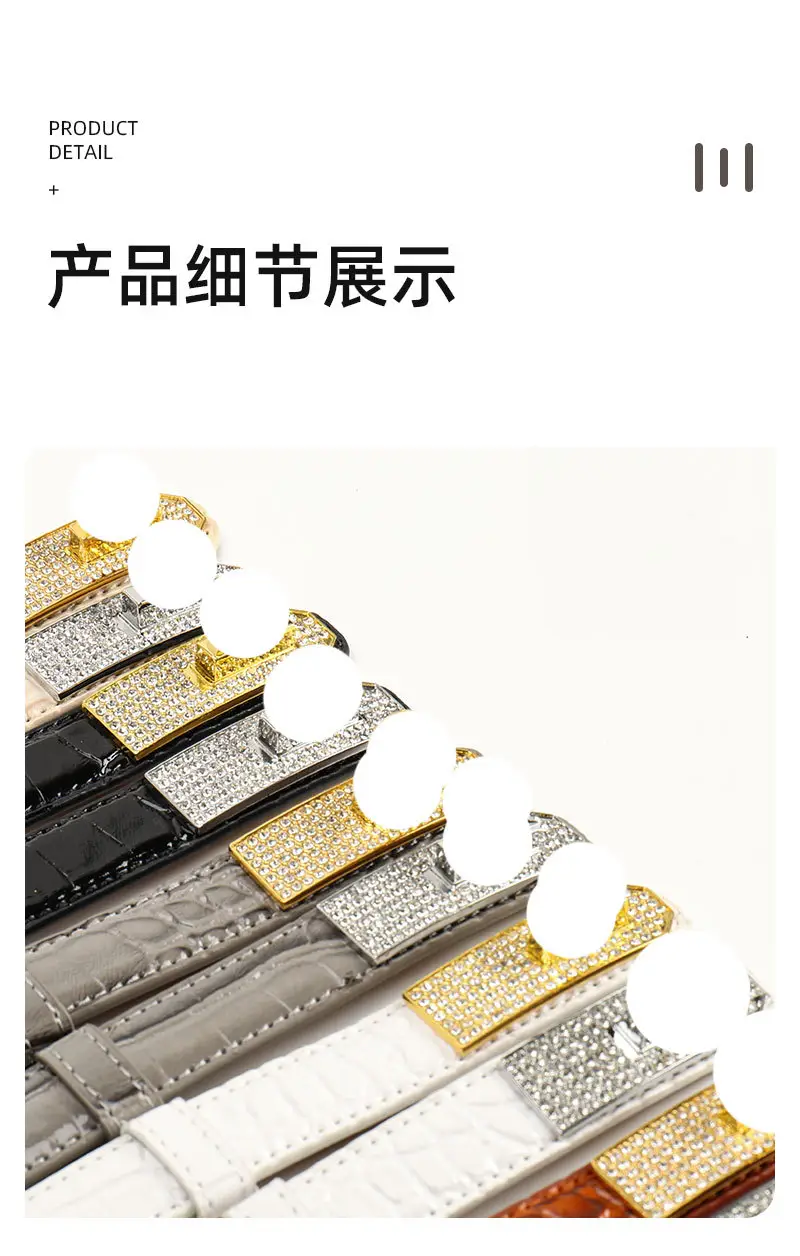 White Rhinestone Buckle Belt for Women — feature 9