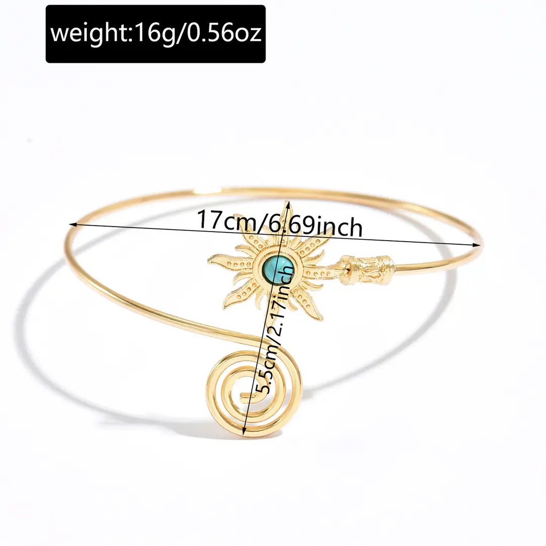 Vintage Sunflower Bracelet Wholesale European and American Cross-Border Metal Jewelry for Women, High-End Adjustable Open Bracelet — feature 3