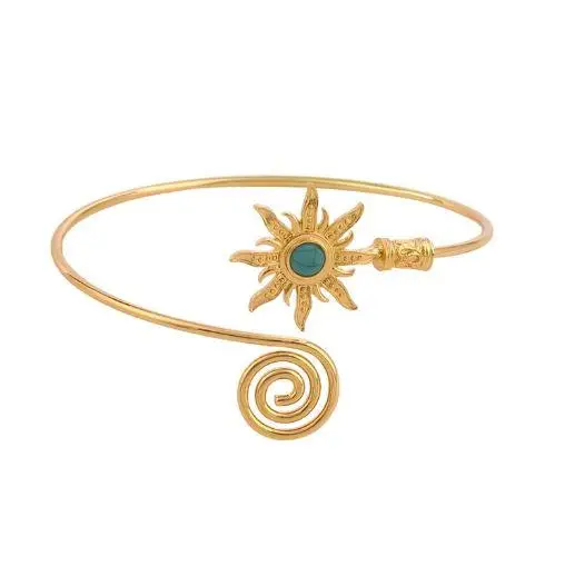 Vintage Sunflower Bracelet Wholesale European and American Cross-Border Metal Jewelry for Women, High-End Adjustable Open Bracelet — feature 4