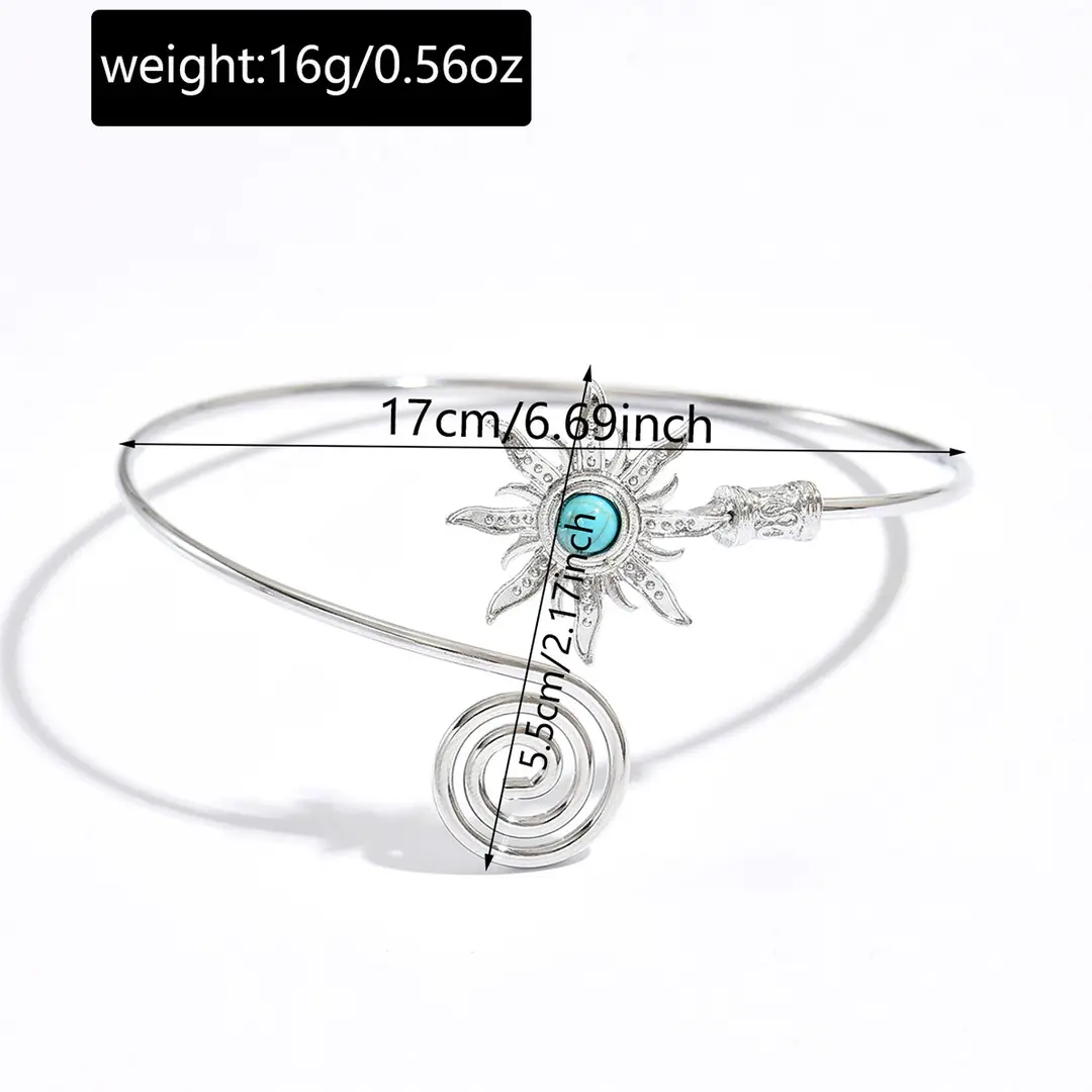 Vintage Sunflower Bracelet Wholesale European and American Cross-Border Metal Jewelry for Women, High-End Adjustable Open Bracelet — feature 6