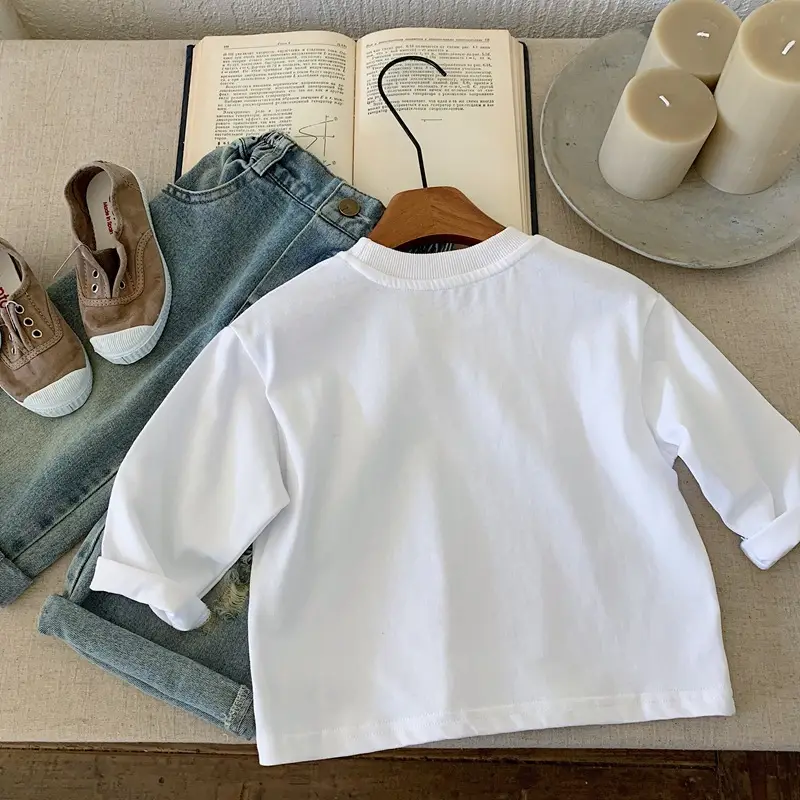 Japanese Style Boys T-Shirt White Morning Cartoon Print — feature 7