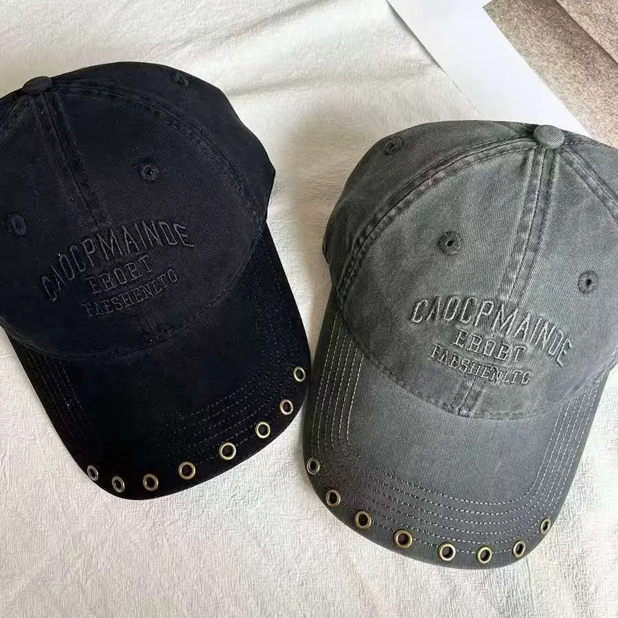 American Retro Letter Embroidered Baseball Cap for Women with Studded Wide Brim - Image 6
