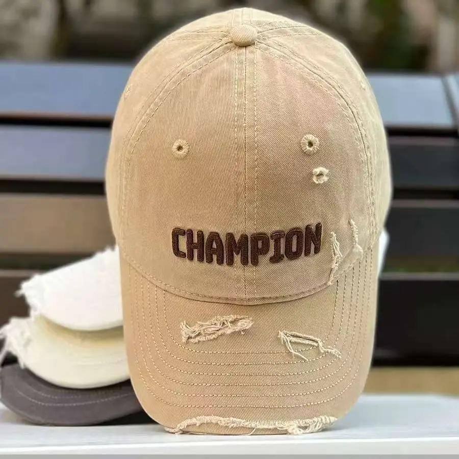 Vintage Distressed Cap for Women Brown Embroidered - Image 7