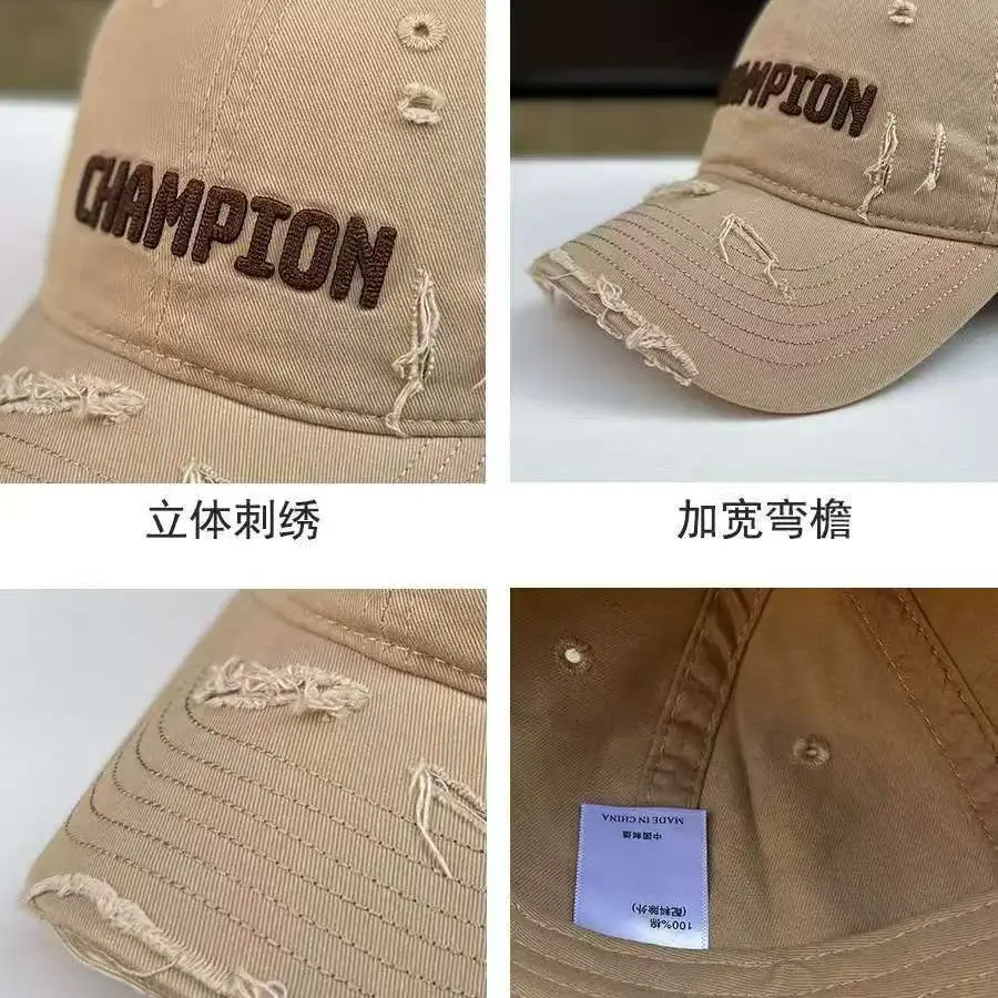 Vintage Distressed Cap for Women Brown Embroidered - Image 9