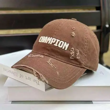 Vintage Distressed Cap for Women Brown Embroidered — feature 6