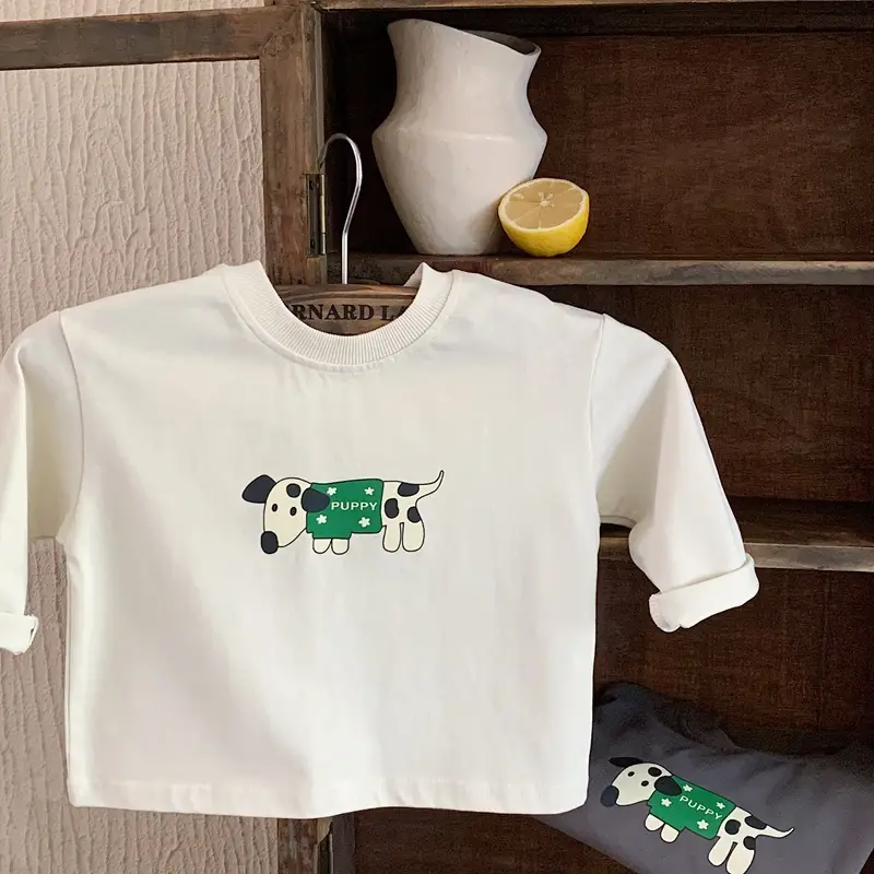 Boys Kids Long Sleeve T-Shirts with Cute Dog Print — feature 9