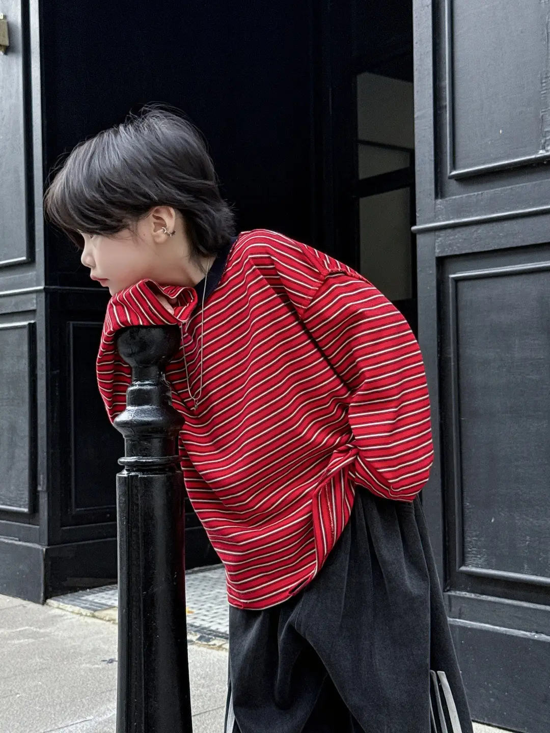 Girls Red Striped Long Sleeve T-Shirt for Boys — feature 9