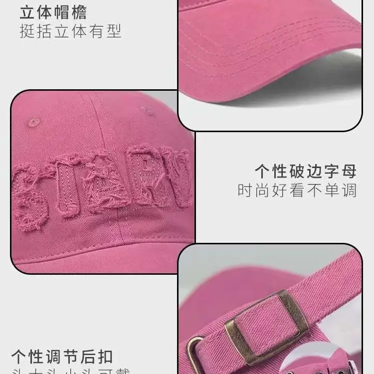 Women's Black Baseball Cap Large Head Circumference Summer