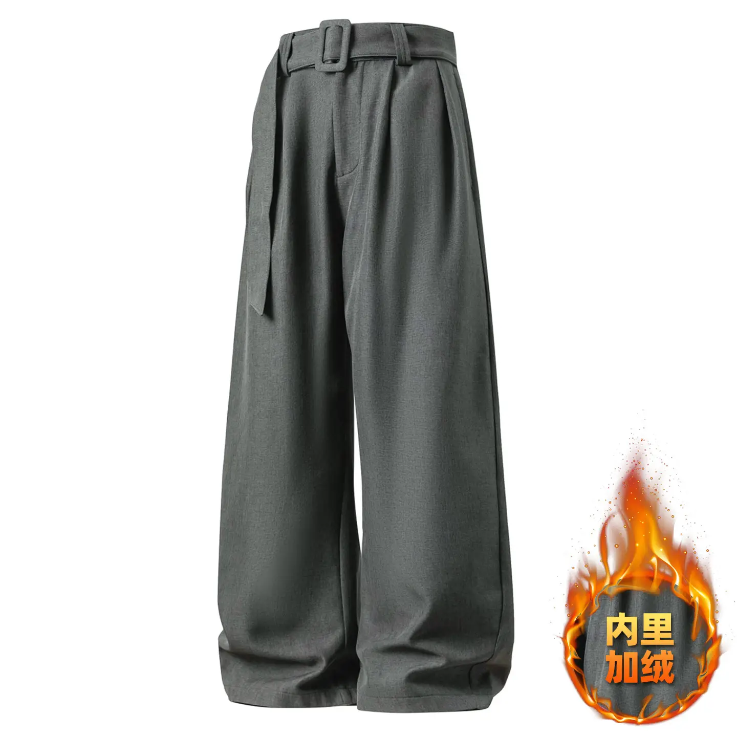 Men's Old Money Style Belt Trousers Brown - Image 2