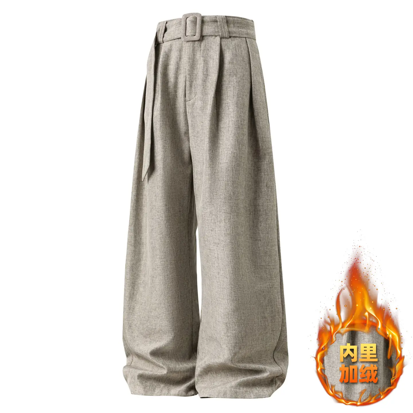 Men's Old Money Style Belt Trousers Brown - Image 3