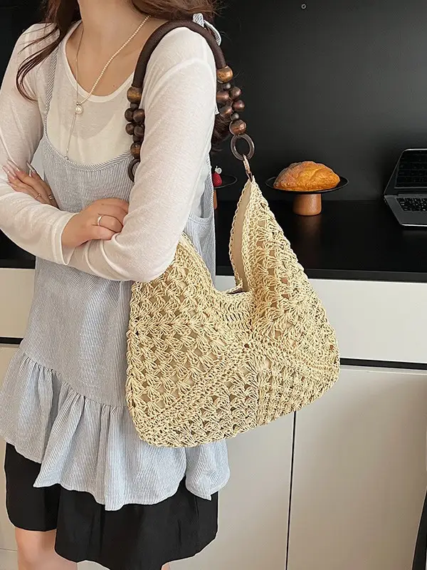 Women's Woven Cut Out Shoulder Bag Summer 2025 - Image 3