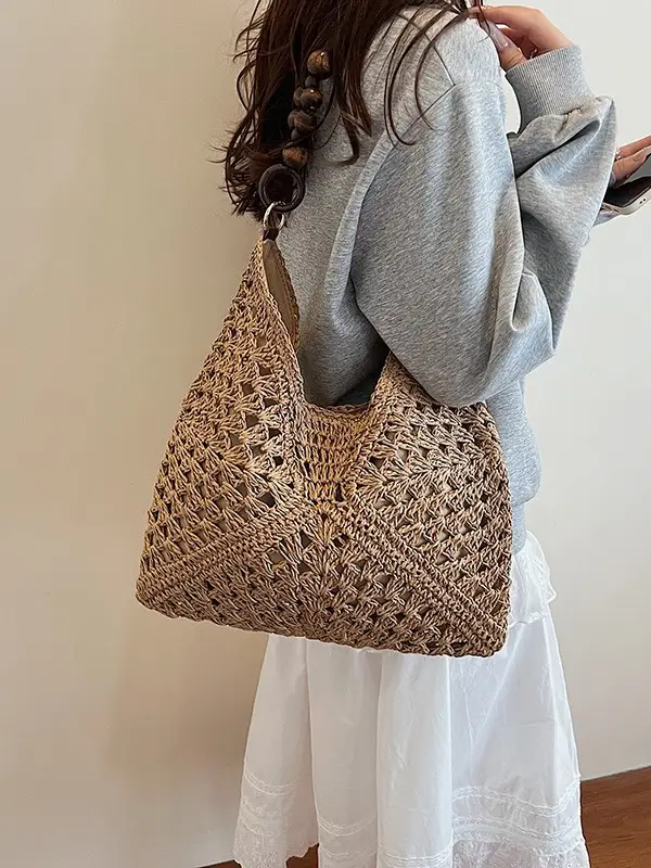 Women's Woven Cut Out Shoulder Bag Summer 2025 - Image 4