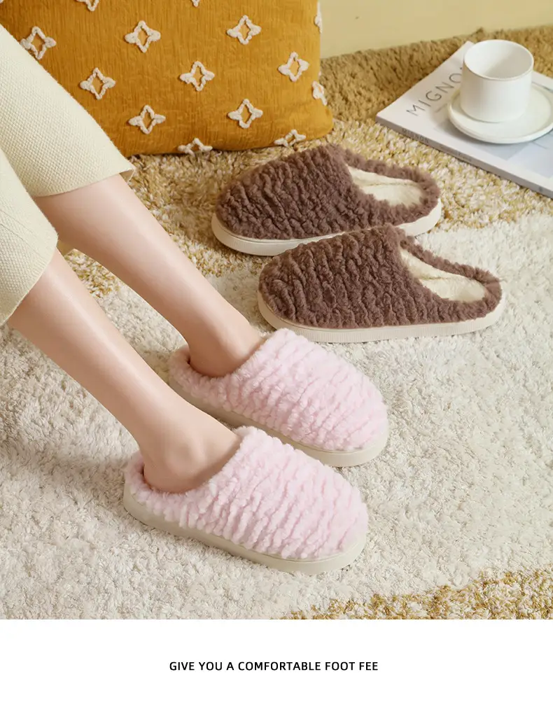 New Caterpillar-Style Stepping-On-Feces-Feeling Cotton Slippers for Women, Winter Indoor Warm Plush Slippers for Couples, Men's Version — feature 11