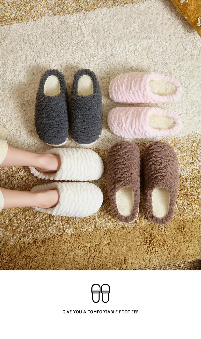 New Caterpillar-Style Stepping-On-Feces-Feeling Cotton Slippers for Women, Winter Indoor Warm Plush Slippers for Couples, Men's Version — feature 13
