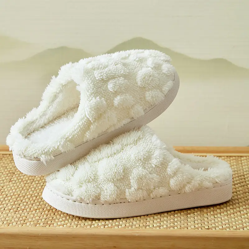 New Caterpillar-Style Stepping-On-Feces-Feeling Cotton Slippers for Women, Winter Indoor Warm Plush Slippers for Couples, Men's Version