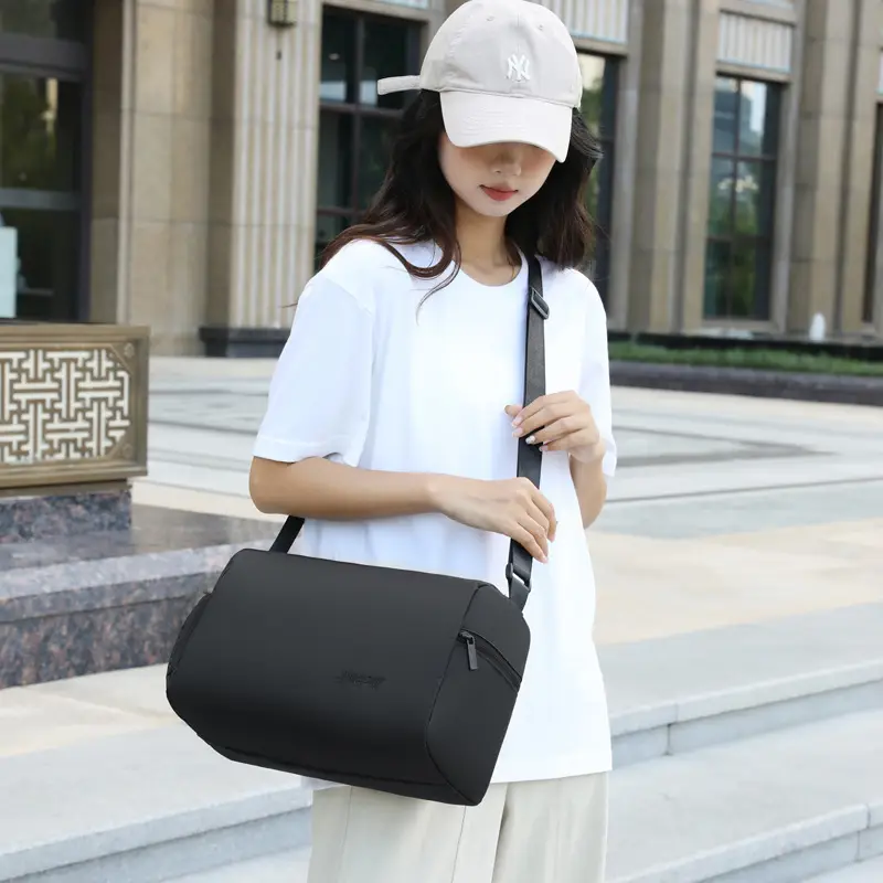 Men Oxford Cloth Shoulder Bag Grey Business Commute - Image 8