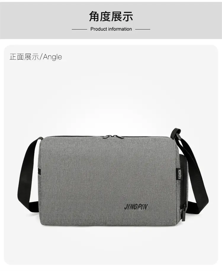Men Oxford Cloth Shoulder Bag Grey Business Commute — feature 15