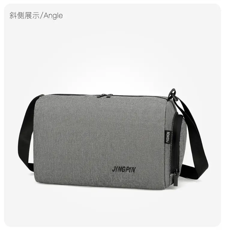 Men Oxford Cloth Shoulder Bag Grey Business Commute — feature 16