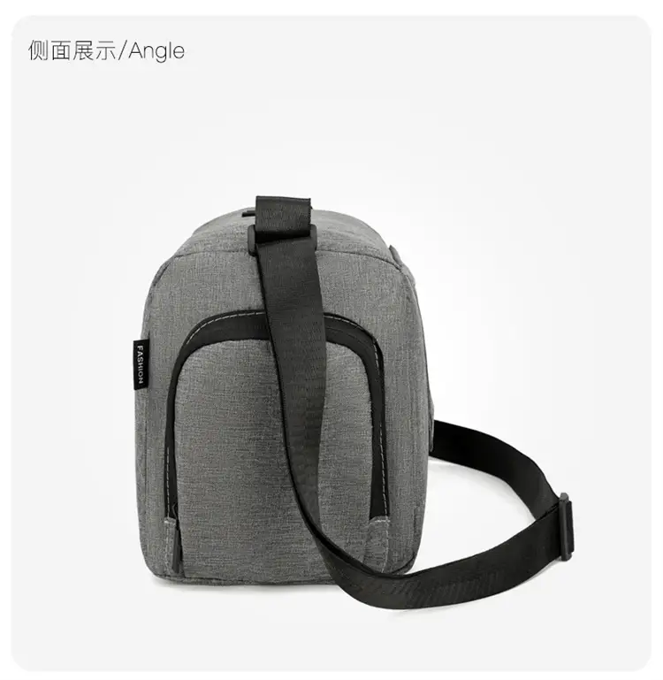 Men Oxford Cloth Shoulder Bag Grey Business Commute — feature 17