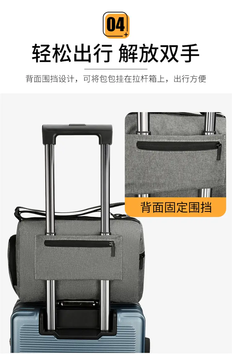 Men Oxford Cloth Shoulder Bag Grey Business Commute — feature 23