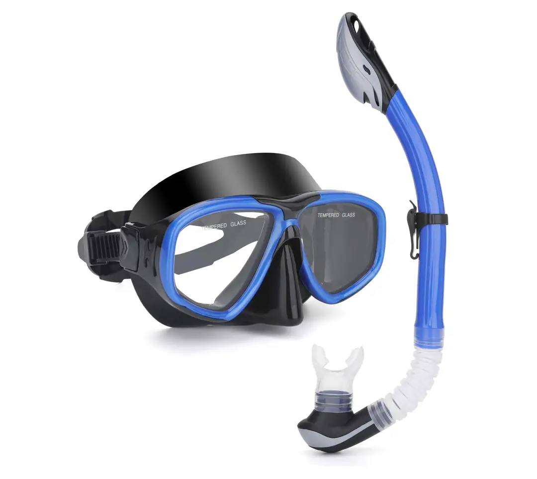 Wave Promotion Professional Snorkeling Two-Piece Set of Equipment Diving Goggles Breathing Tube Large Frame Wide Field of View