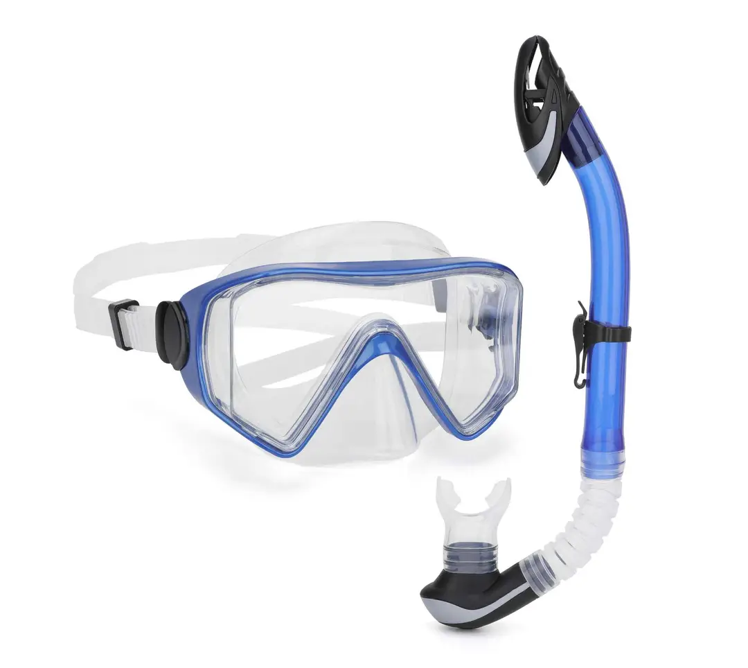 Wave Promotion Professional Snorkeling Two-Piece Set of Equipment Diving Goggles Breathing Tube Large Frame Wide Field of View