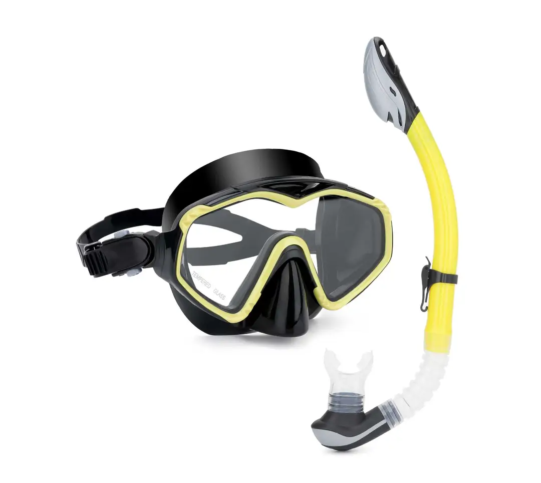 Wave Promotion Professional Snorkeling Two-Piece Set of Equipment Diving Goggles Breathing Tube Large Frame Wide Field of View