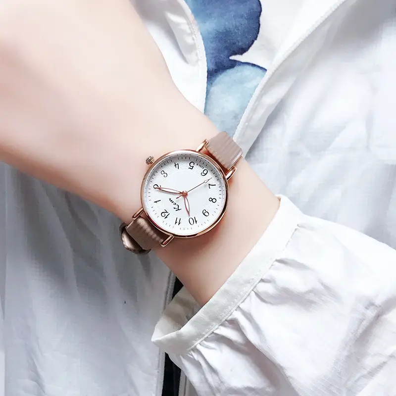New Style Student Watch for Female Junior High School Students, Korean Version, Simple, Fresh, Digital, Luminous, Waterproof Quartz Watch Wholesale