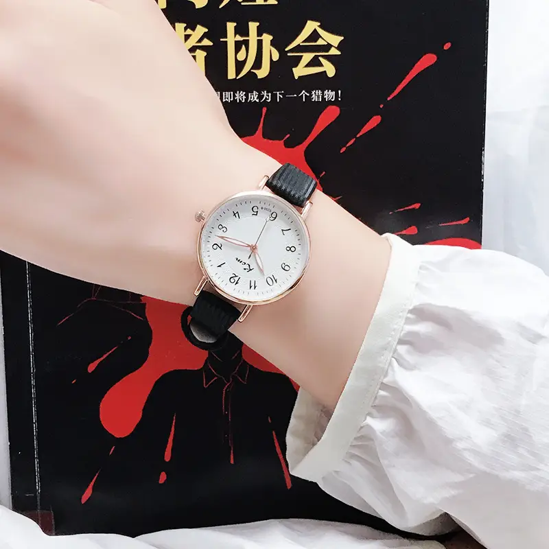 New Style Student Watch for Female Junior High School Students, Korean Version, Simple, Fresh, Digital, Luminous, Waterproof Quartz Watch Wholesale