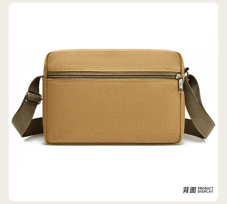 Men's Green Canvas Shoulder Bag with Adjustable Strap — feature 22