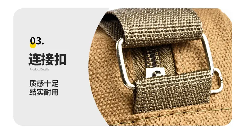 Men's Green Canvas Shoulder Bag with Adjustable Strap — feature 26
