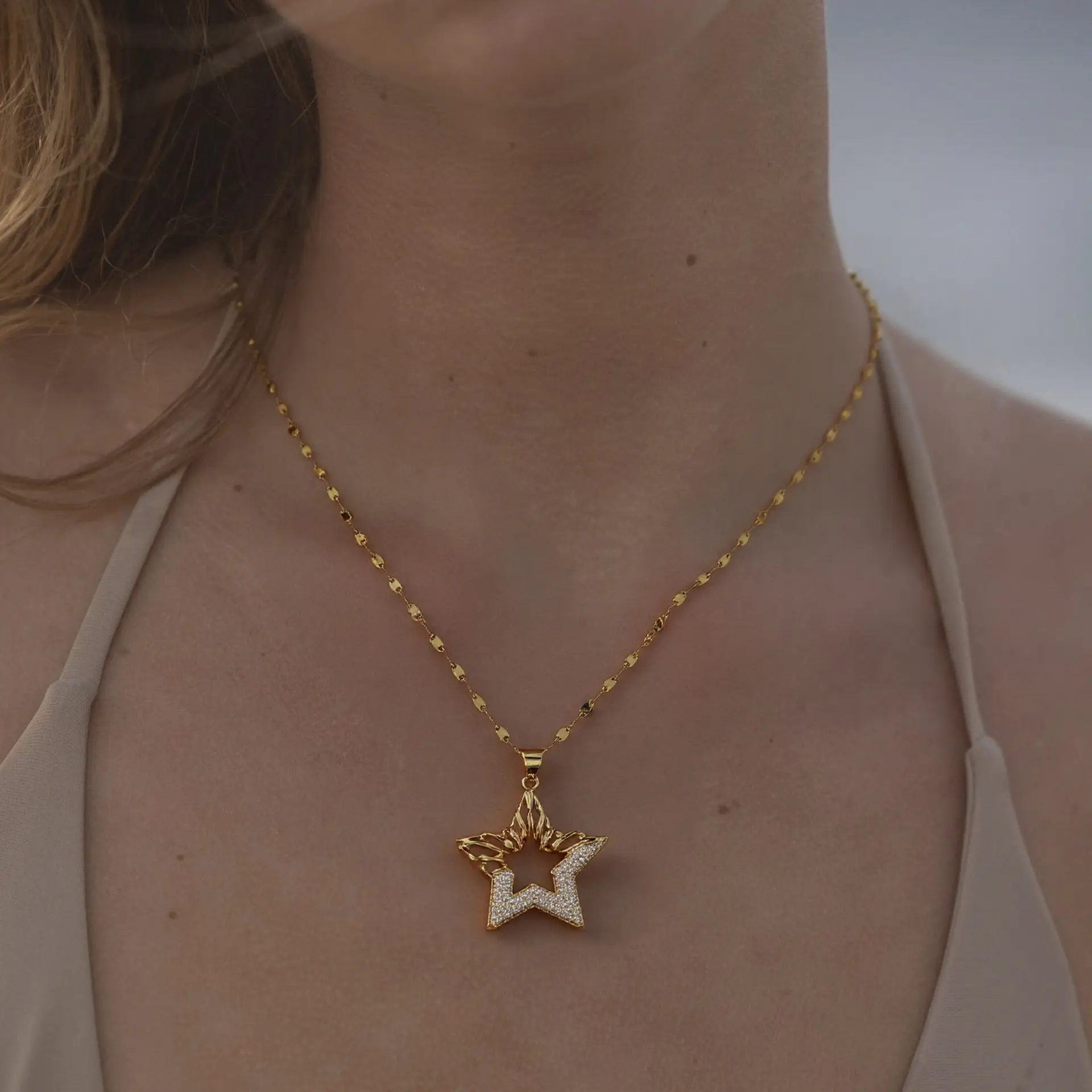 Gold Star Shaped Necklace for Women - Image 4