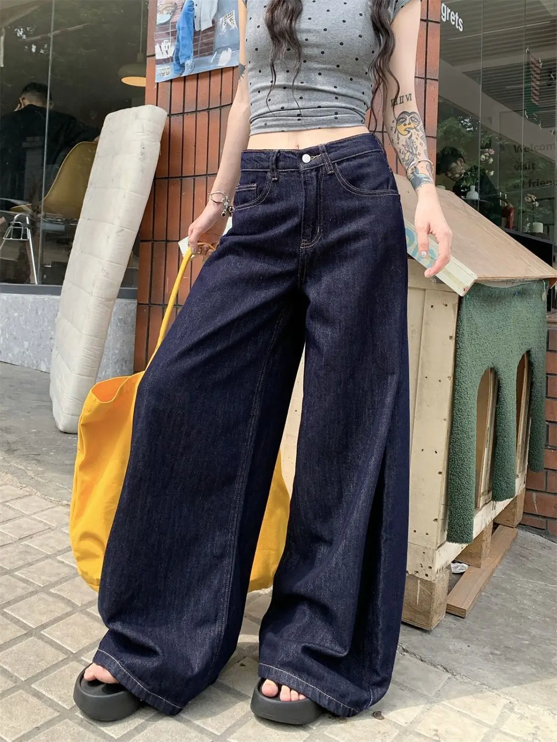 Dark Blue Wide Leg High Waist Jeans for Women 2025 — feature 5