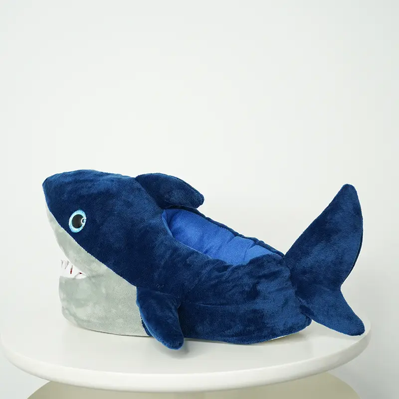 Winter New Cute Cartoon Shark Cotton Slippers for Women, Non-Slip Thick-Soled Warm Personalized Plush Home Cotton Shoes Wholesale - Image 7