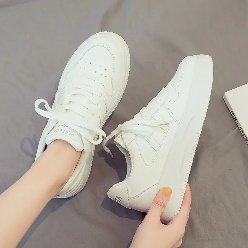 Women White Casual Sneakers 2025 Spring Autumn Ins