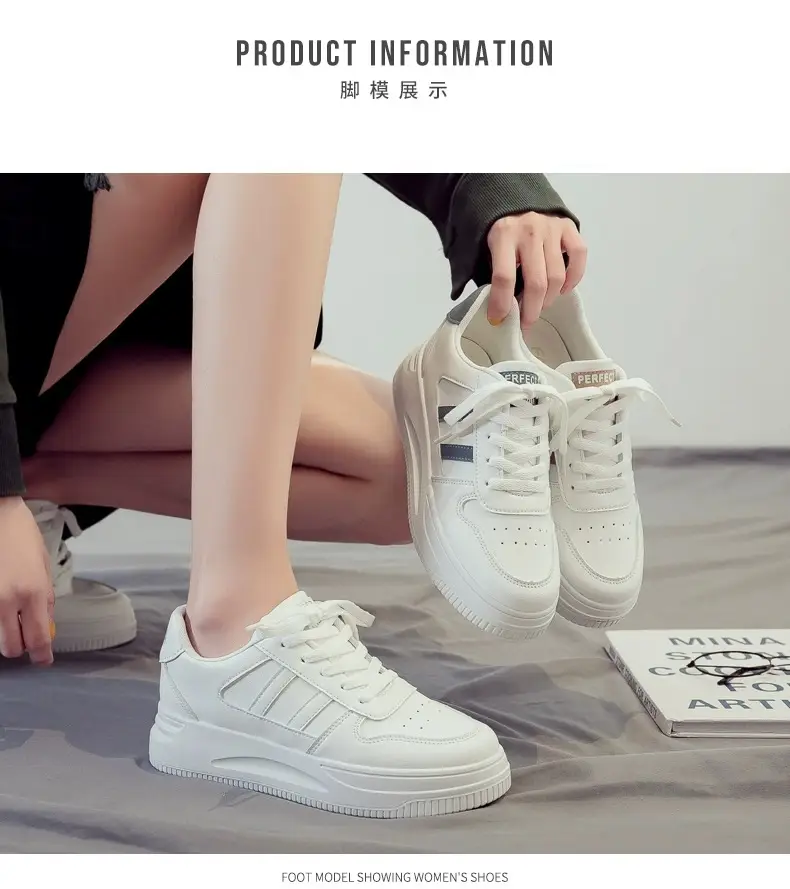 Women White Casual Sneakers 2025 Spring Autumn Ins — feature 14