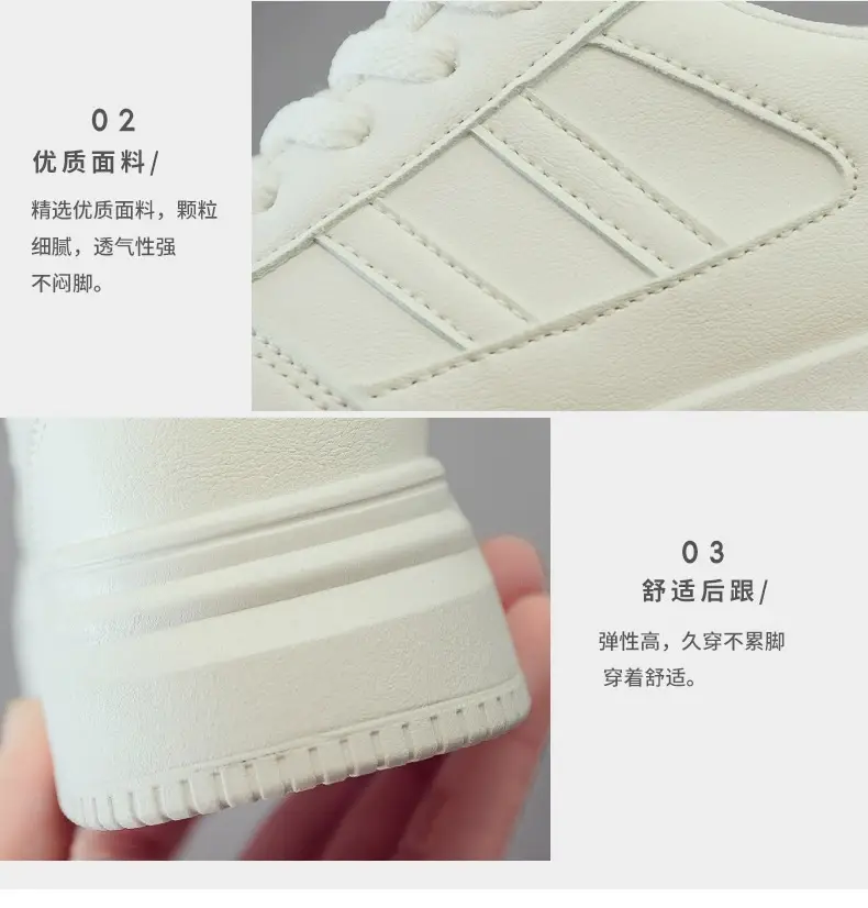 Women White Casual Sneakers 2025 Spring Autumn Ins — feature 5