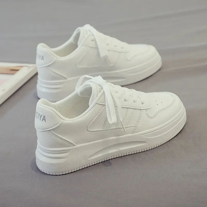 Women White Casual Sneakers 2025 Spring Autumn Ins