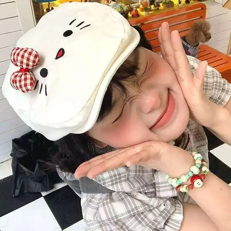 Hello Kitty Bowknot Cat Cap for Women Spring Summer - Image 4