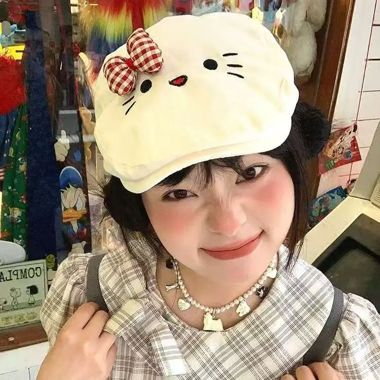 Hello Kitty Bowknot Cat Cap for Women Spring Summer - Image 5