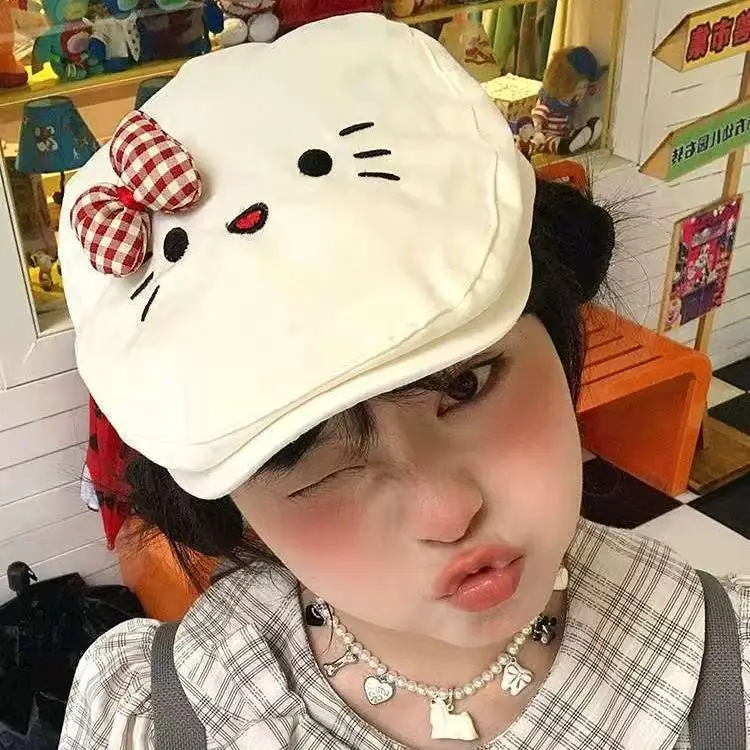 Hello Kitty Bowknot Cat Cap for Women Spring Summer - Image 6