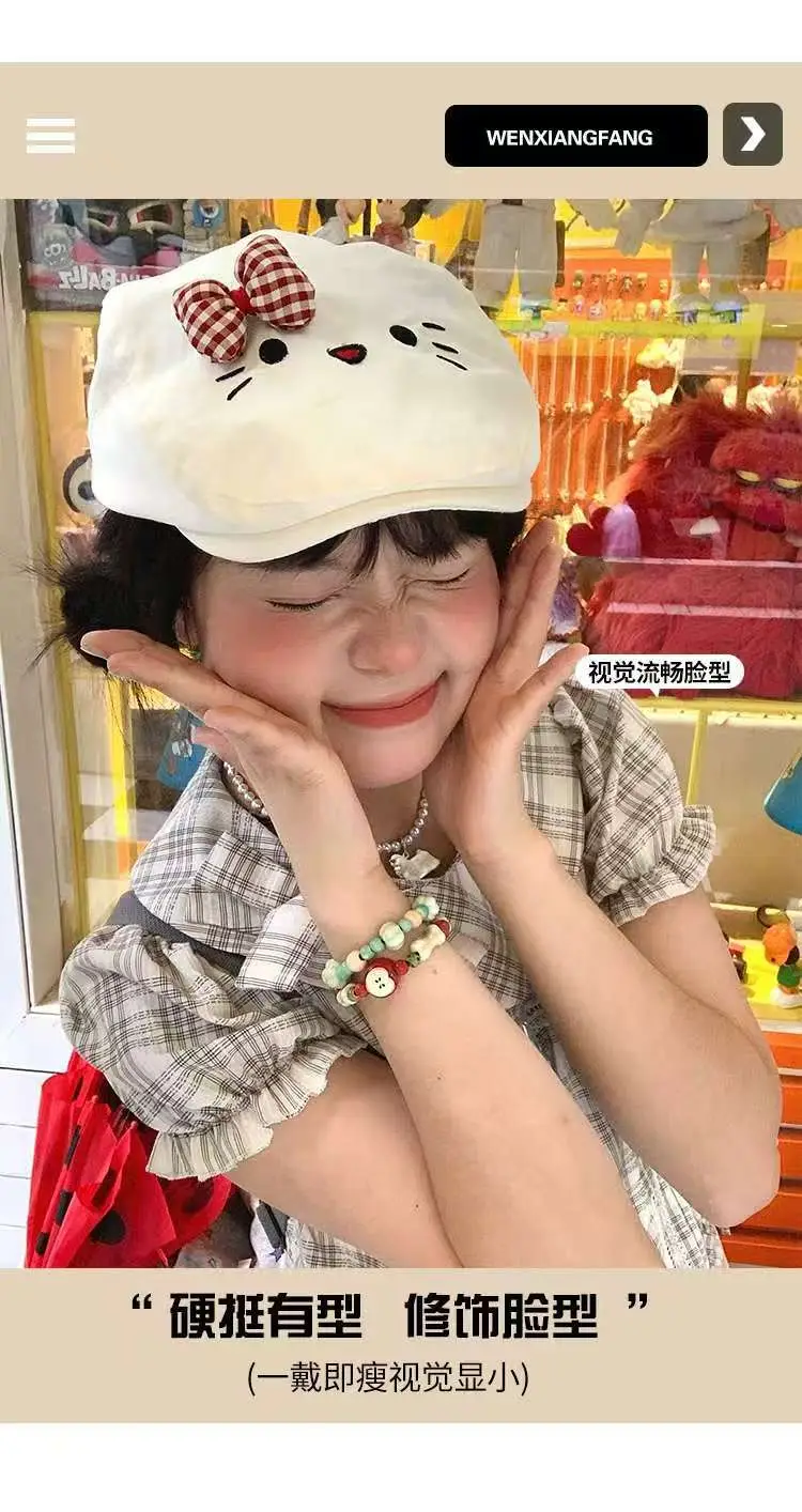Hello Kitty Bowknot Cat Cap for Women Spring Summer — feature 2